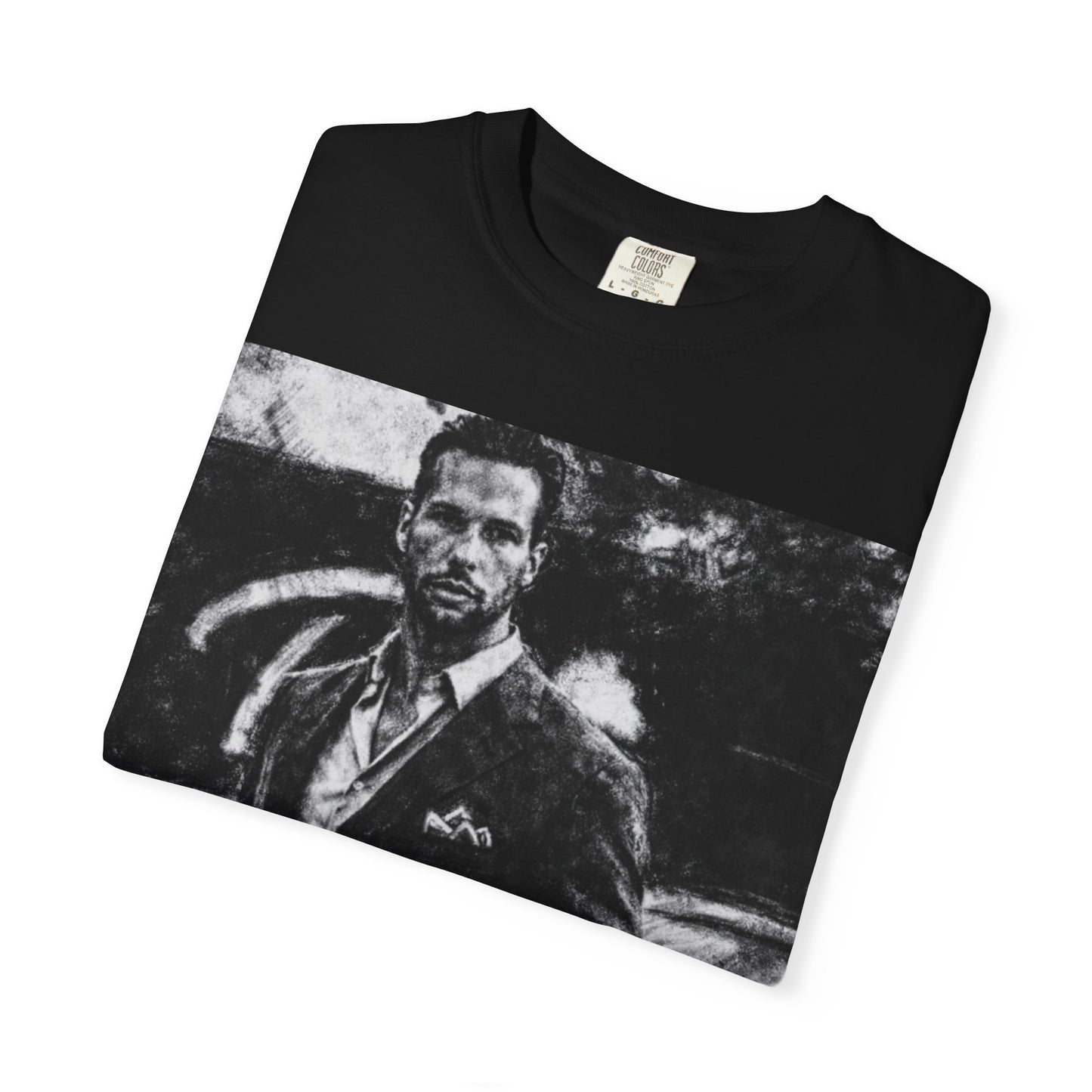 Tristin Tate Based Vintage Portrait T-Shirt β Retro Noir Graphic Tee with Neon "BASED"