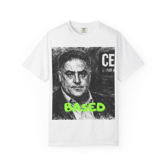 Cenk Based Portrait T-Shirt — Vintage Photo Graphic Tee with "BASED" Text