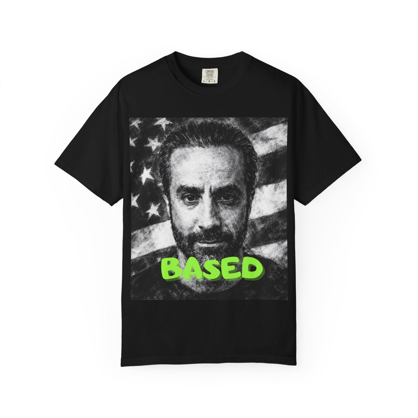 Vinny Based Graphic T-Shirt — Retro Portrait Tee with 'BASED' Text