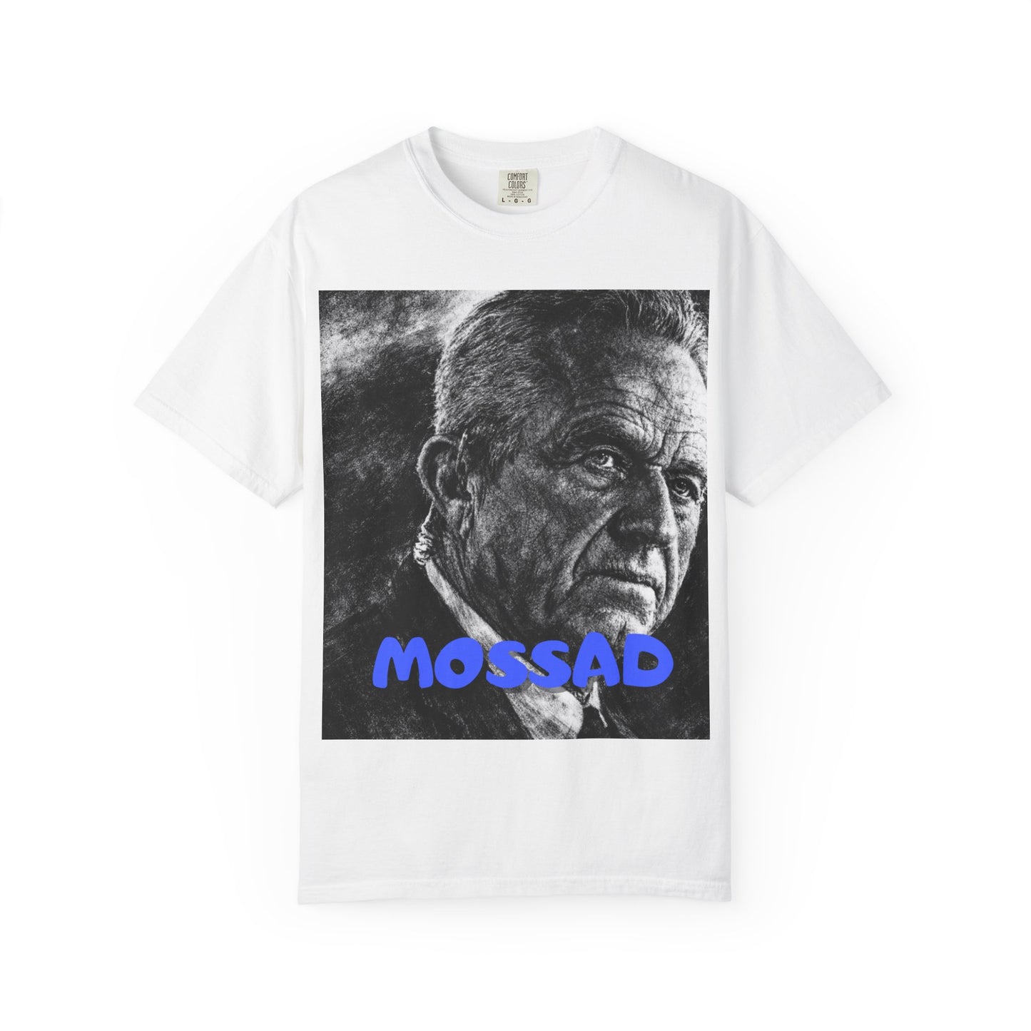 RFK Mossad Portrait T-Shirt — Vintage Black & White Graphic Tee