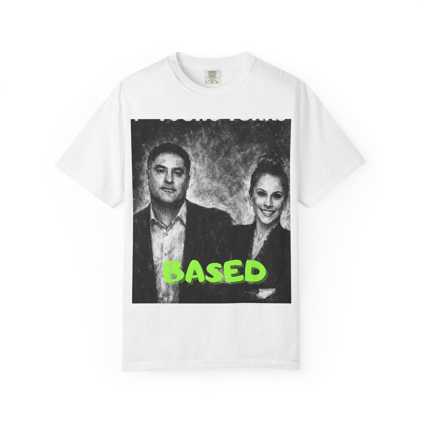 Young Turks Retro Black & White Portrait with Neon “BASED” Text