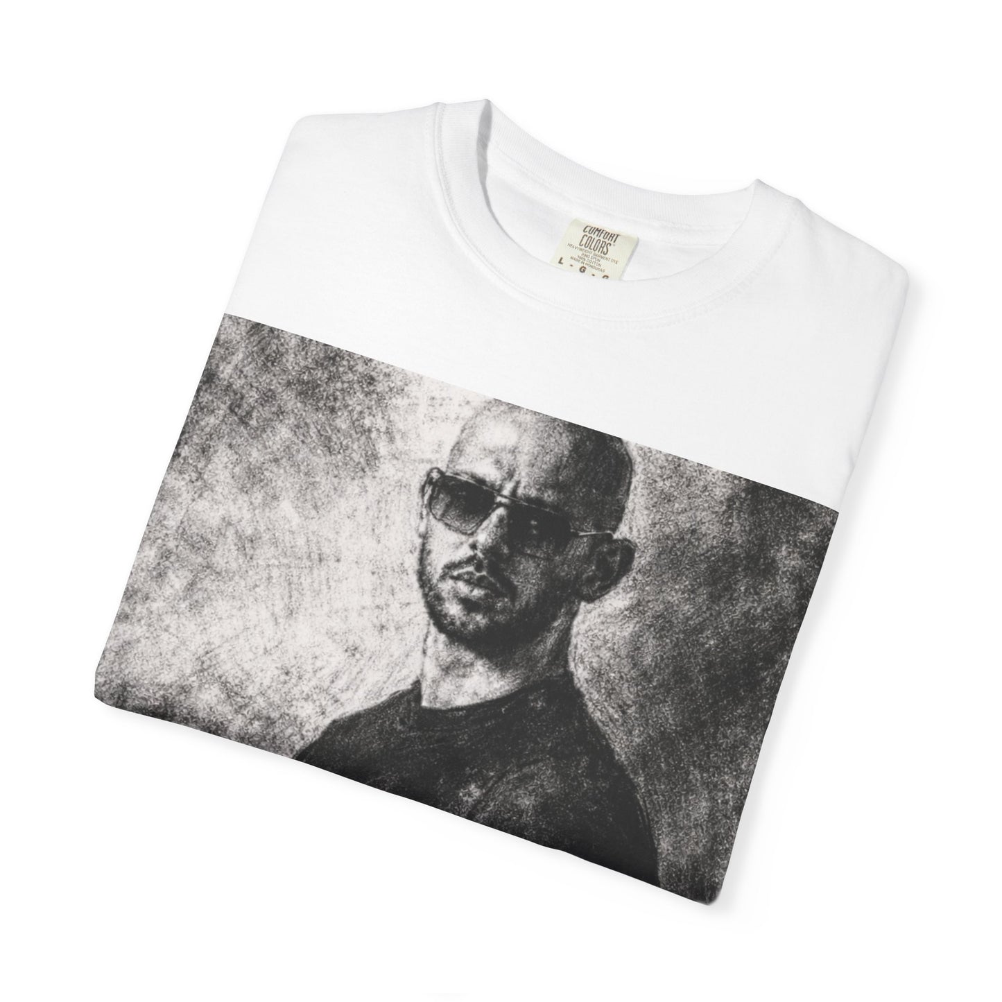 Top G Based Graphic T-Shirt — Retro Portrait Tee with Neon "BASED" Text
