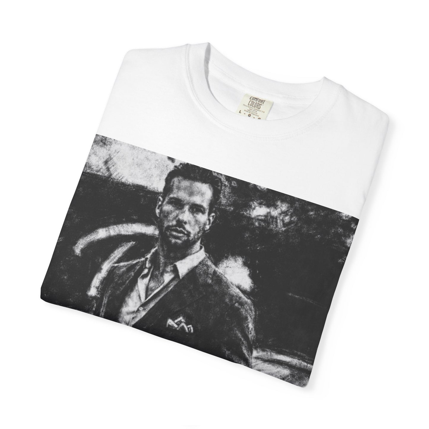 Tristin Tate Based Vintage Portrait T-Shirt — Retro Noir Graphic Tee with Neon "BASED"