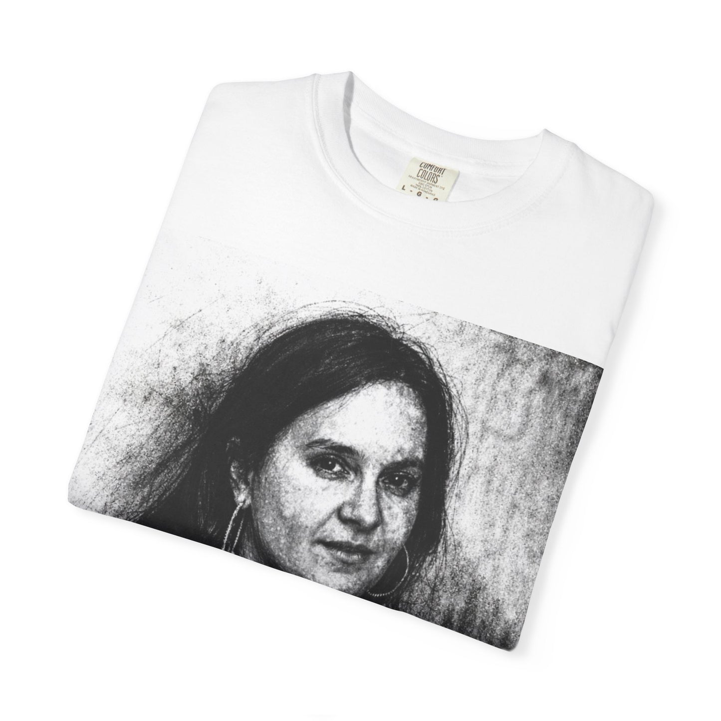 Barii Weiss Portrait Graphic T-Shirt — 'Mossad' Blue Text Vintage Photo Tee