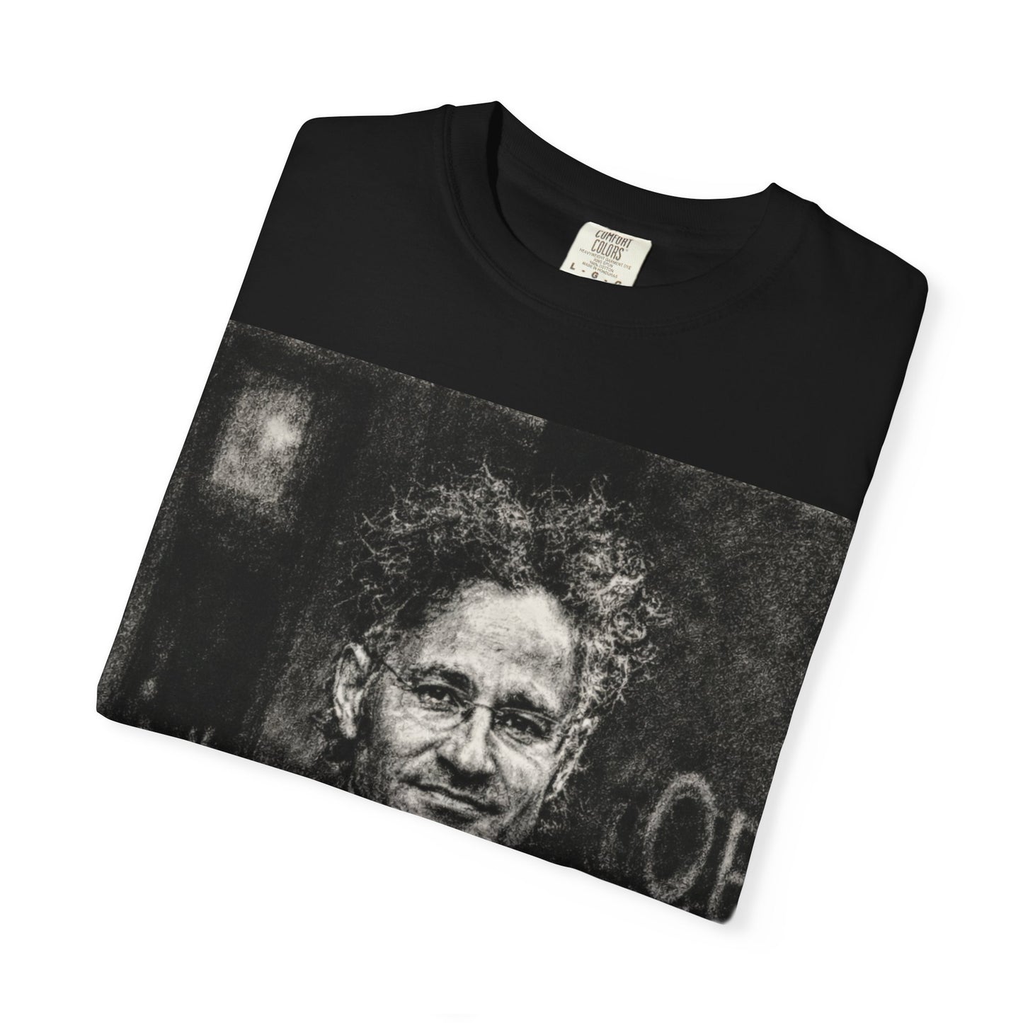 Alex Karp Graphic T-Shirt — Vintage Portrait with "MOSSAD" Blue Text