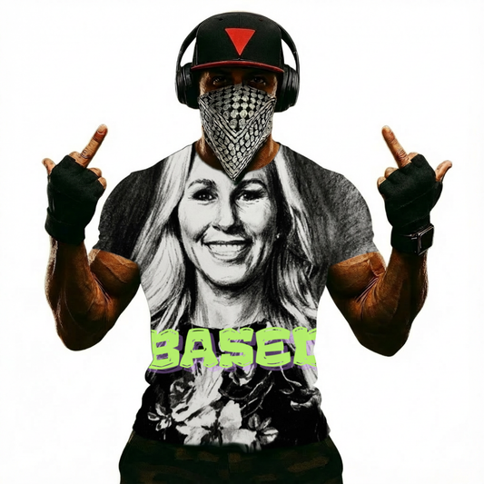 Major BASED Green T-Shirt —Graphic Portrait Tee