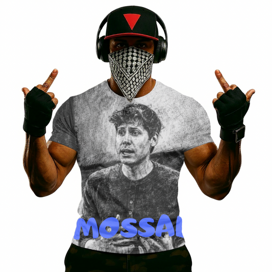 Sam Altman T-Shirt — 'Mossad' Graphic Tee with Vintage Portrait