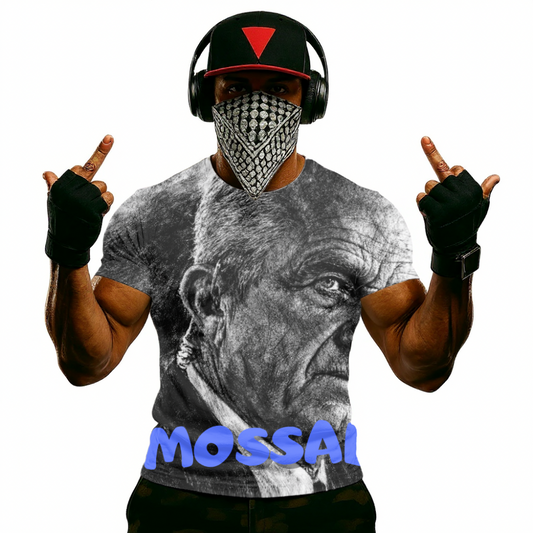 RFK Mossad Portrait T-Shirt — Vintage Black & White Graphic Tee