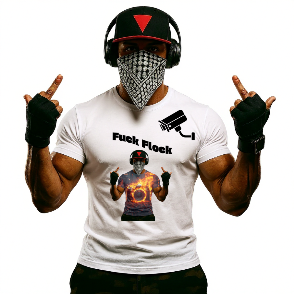 Fuck Flock Surveillance Camera Design T- Shirt
