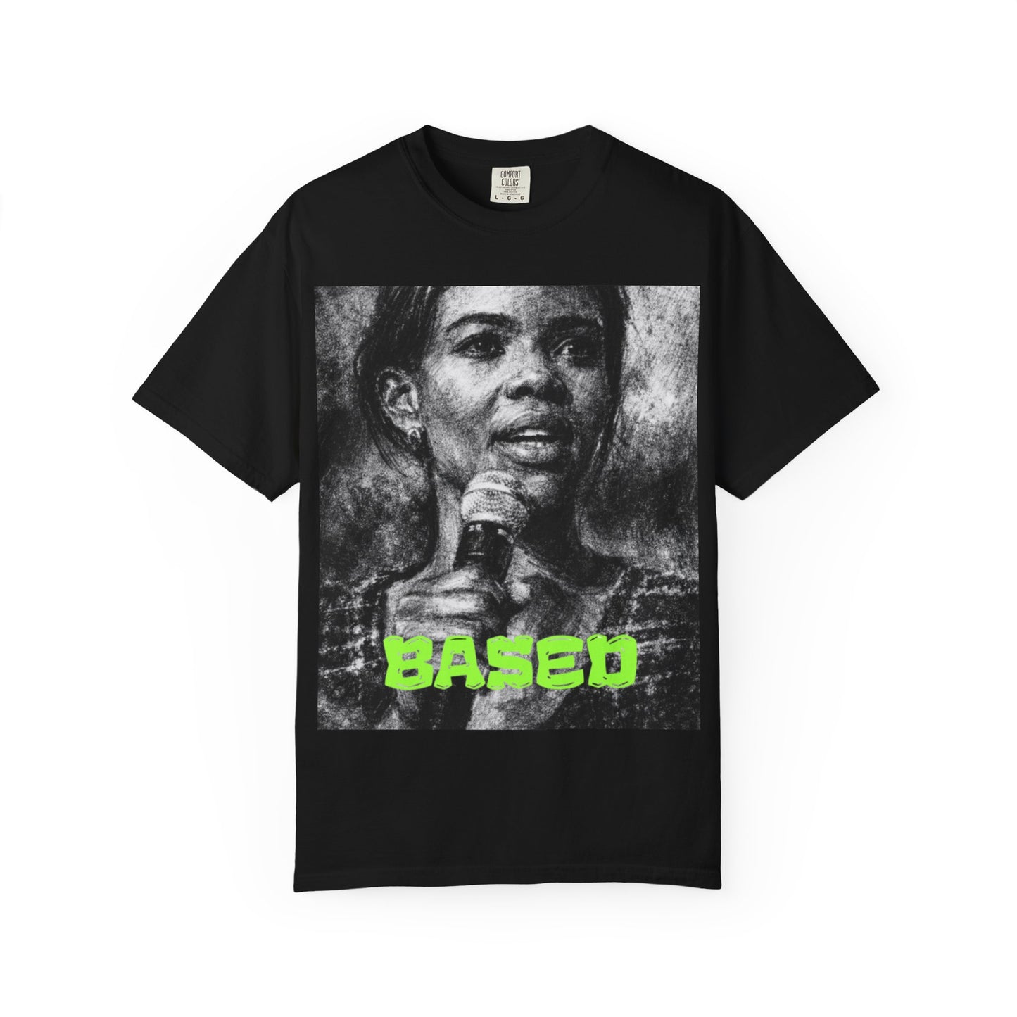 Candice Owen’s Graphic T-Shirt — 'BASED' Vintage Microphone Portrait Tee